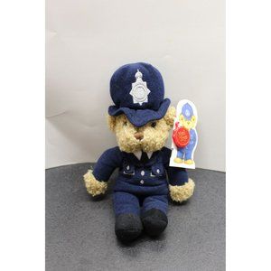 Vintage Keel Toys Teddy Bear Soldier with tags. Blue outfit.